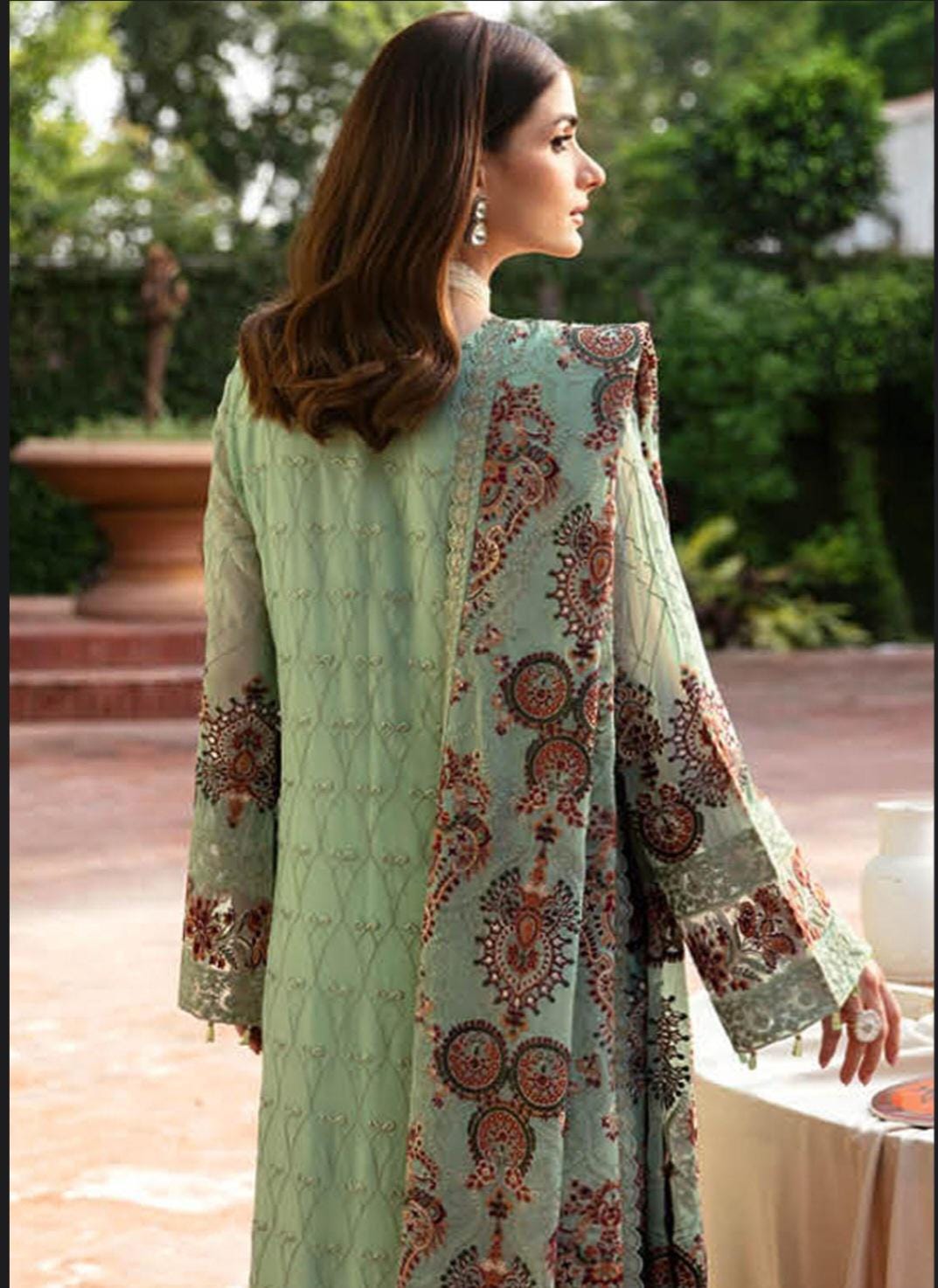 Eid Dress For Womens - Pakistani Embroidered Chiffon Ramadan Partywear Festival Suits Salwar Kameez Suit In Medium Size