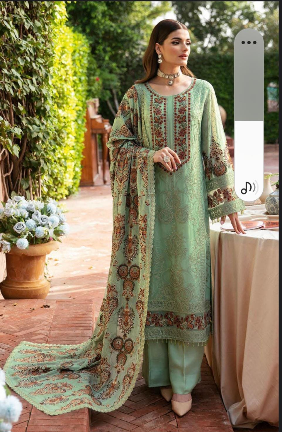 Eid Dress For Womens - Pakistani Embroidered Chiffon Ramadan Partywear Festival Suits Salwar Kameez Suit In Medium Size