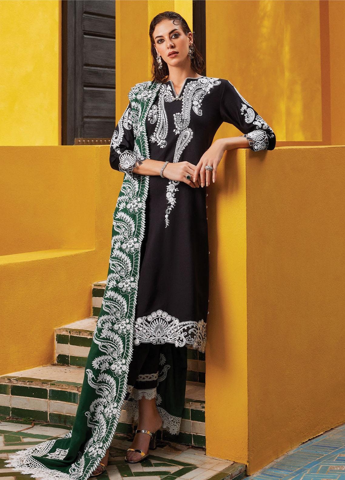 Eid Dress For Womens - Pakistani Embroidered Lawn Ramadan Partywear Festival Suits Salwar Kameez Suit In Large Size By Mushq