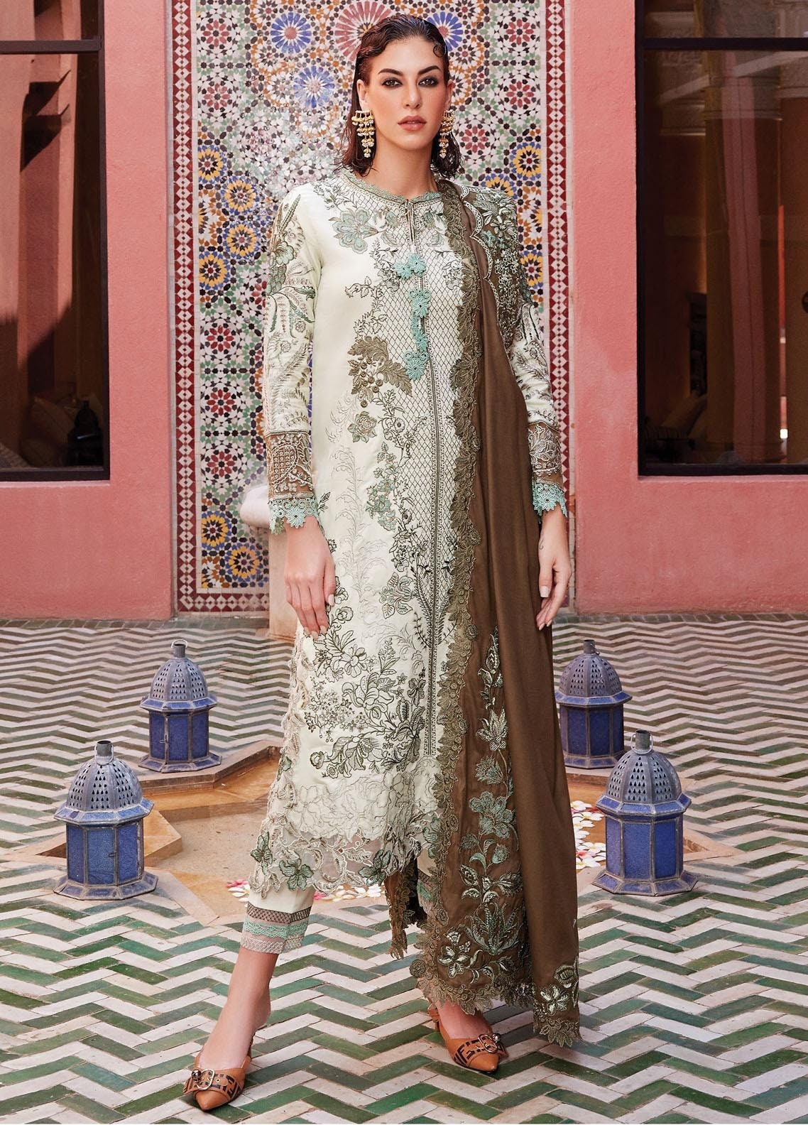 Eid Dress For Womens - Pakistani Embroidered Lawn Ramadan Partywear Festival Suits Salwar Kameez Suit In Large Size By Mushq