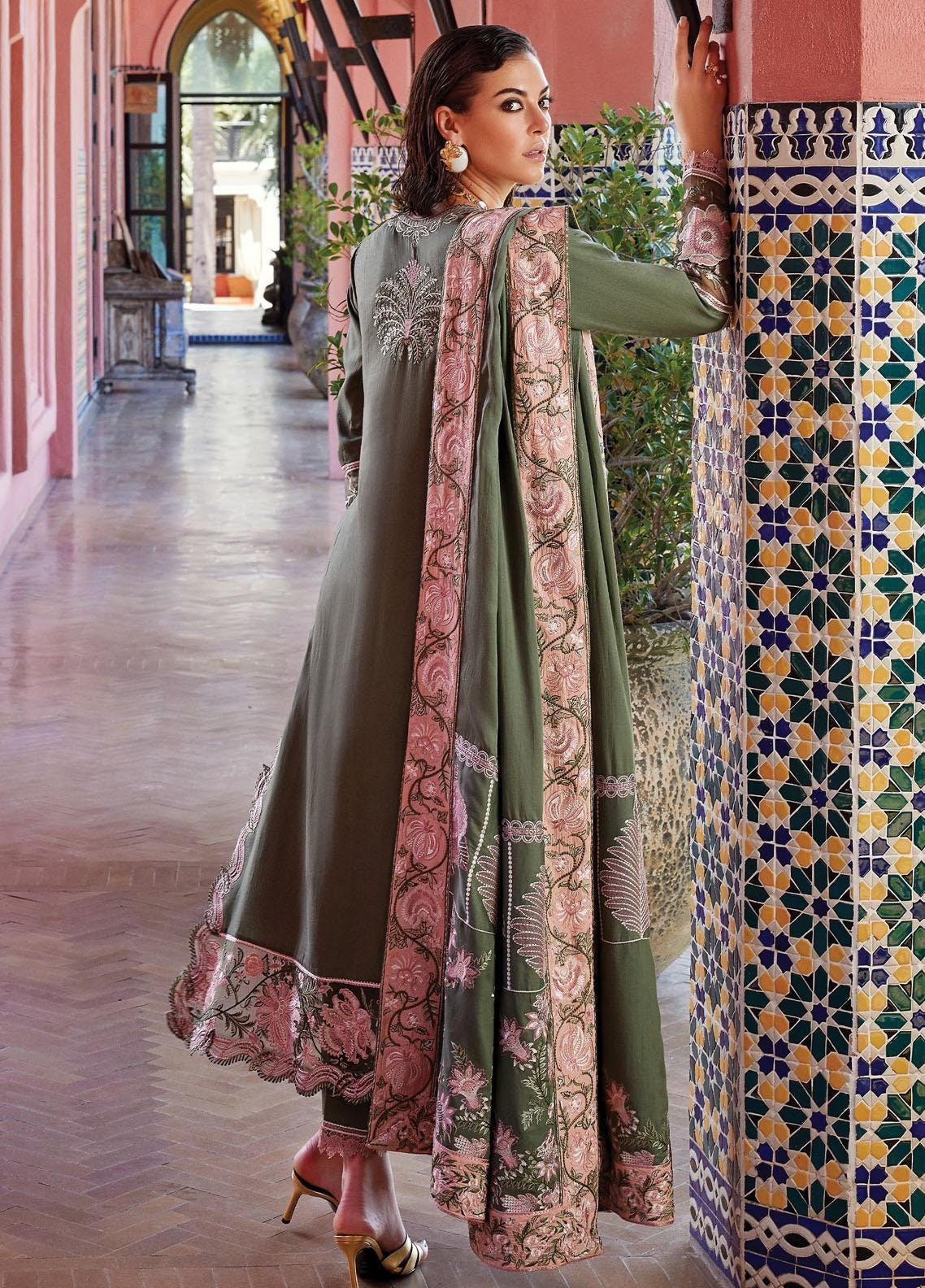 Eid Dress For Womens - Pakistani Embroidered Lawn Ramadan Partywear Festival Suits Salwar Kameez Suit In Large Size By Mushq