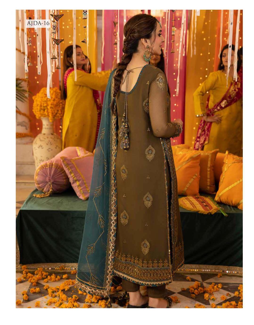 Eid Dress For Womens – Wedding Festival Salwar Kameez Suits Luxury Embroidered Chiffon Pakistani Eid Partywear Suit In Large Size