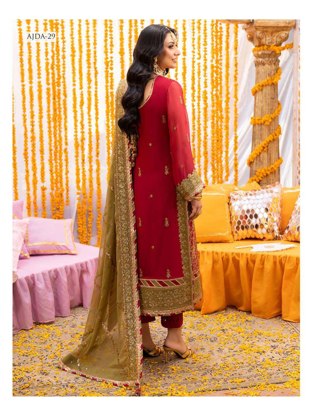 Eid Dress For Womens – Wedding Festival Salwar Kameez Suits Luxury Embroidered Chiffon Pakistani Eid Partywear Suit In Large Size