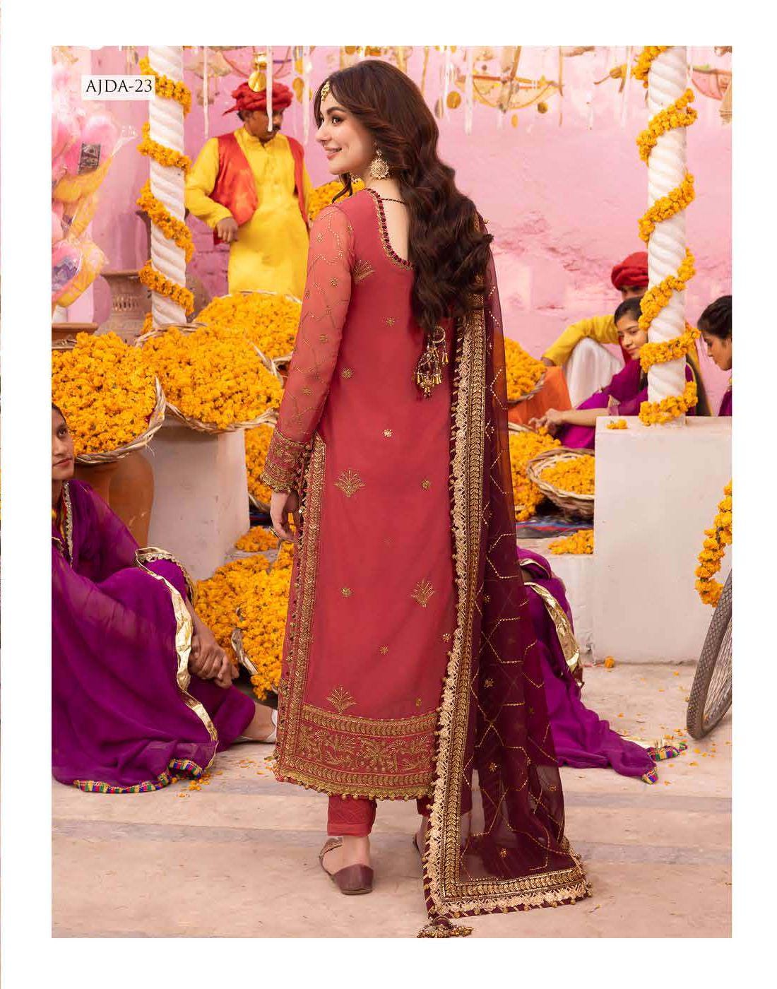 Eid Dress For Womens – Wedding Festival Salwar Kameez Suits Luxury Embroidered Chiffon Pakistani Eid Partywear Suit In Large Size