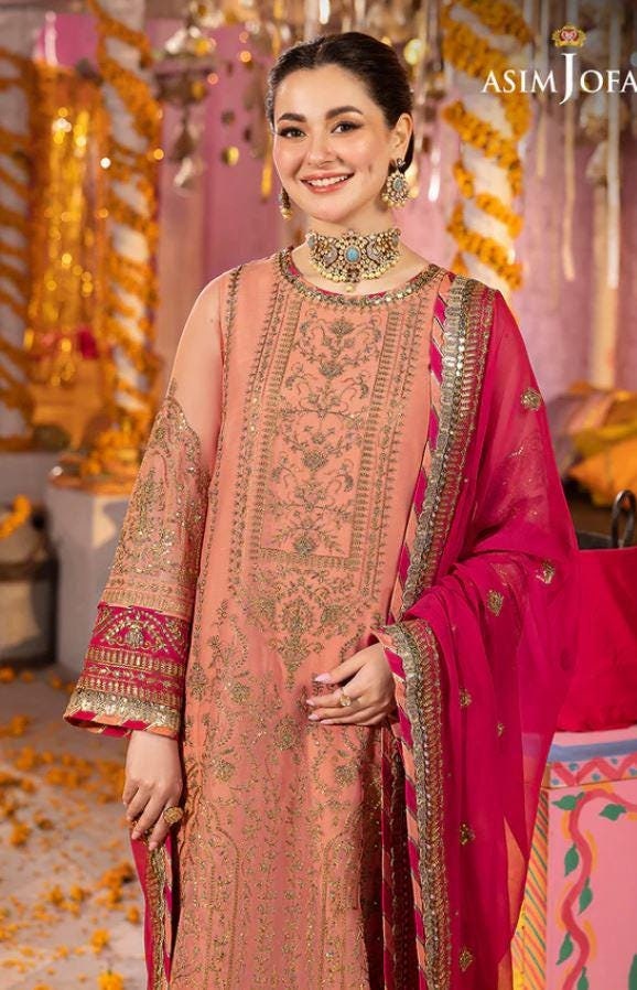 Eid Dress For Womens – Wedding Festival Salwar Kameez Suits Luxury Embroidered Chiffon Pakistani Eid Partywear Suit In Large Size