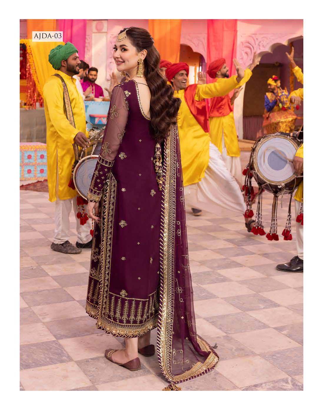 Eid Dress For Womens – Wedding Festival Salwar Kameez Suits Luxury Embroidered Chiffon Pakistani Eid Partywear Suit In Large Size