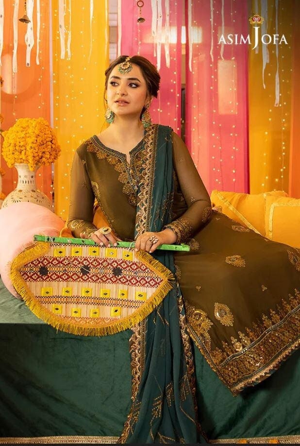 Eid Dress For Womens – Wedding Festival Salwar Kameez Suits Luxury Embroidered Chiffon Pakistani Eid Partywear Suit In Large Size
