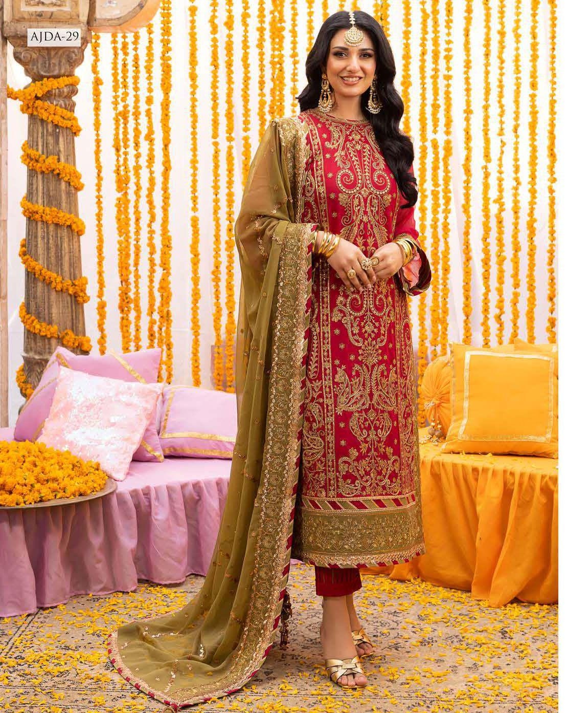 Eid Dress For Womens – Wedding Festival Salwar Kameez Suits Luxury Embroidered Chiffon Pakistani Eid Partywear Suit In Large Size