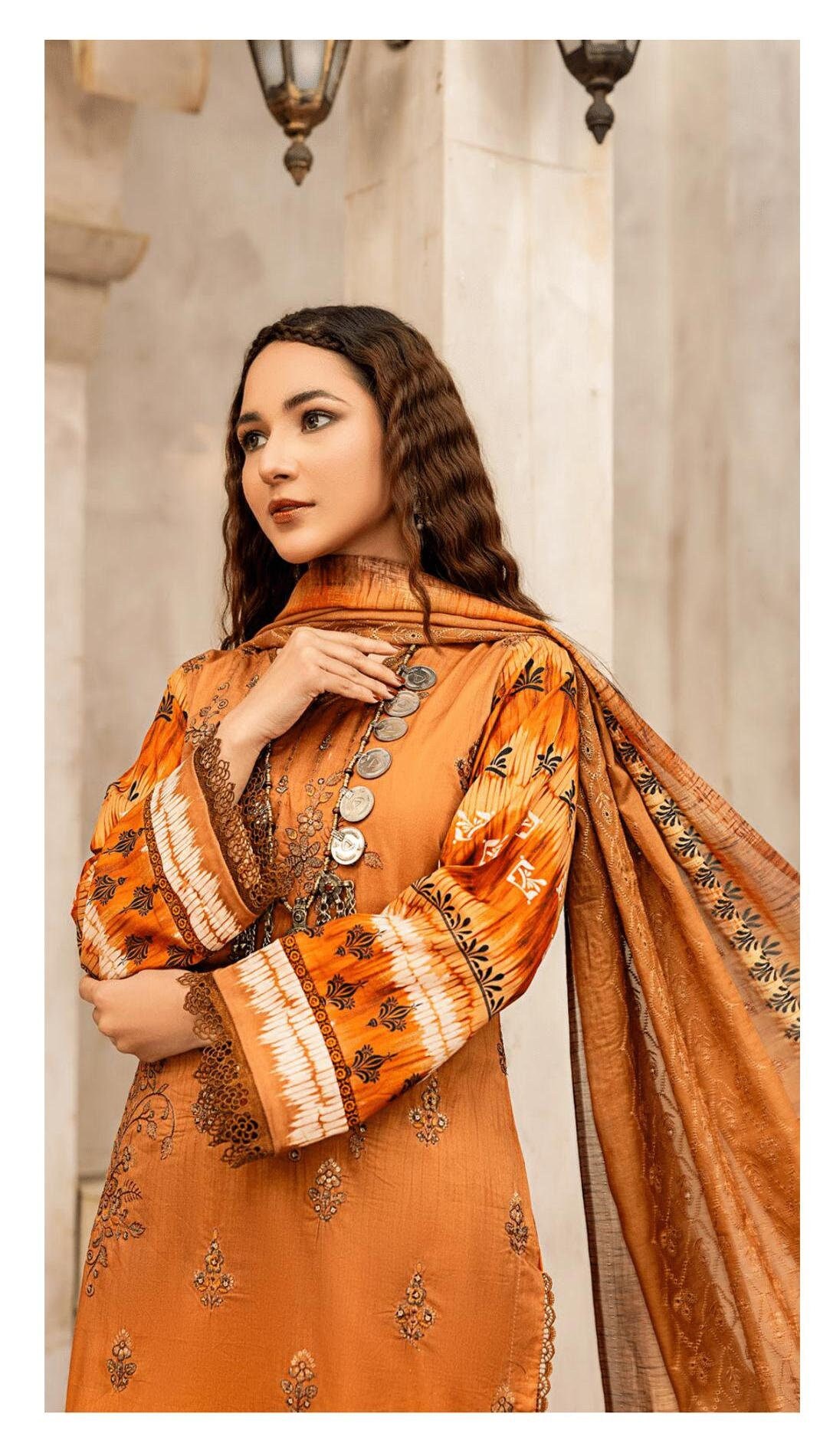 Eid Dress For Womens - Pakistani Embroidered Lawn Ramadan Partywear Festival Suits In Medium & Large Size