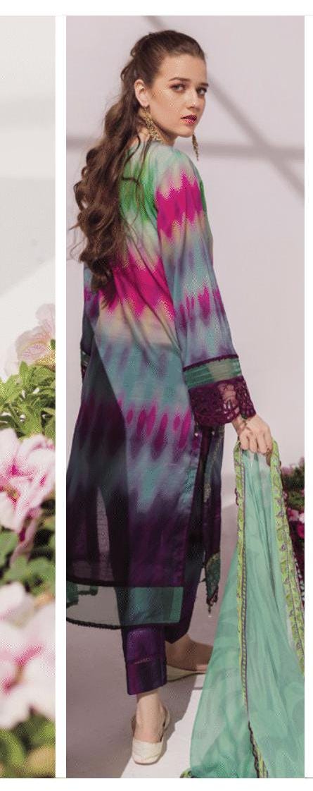 Eid Dress For Womens - Pakistani Embroidered Lawn Ramadan Partywear Festival Suits In Medium & Large Size