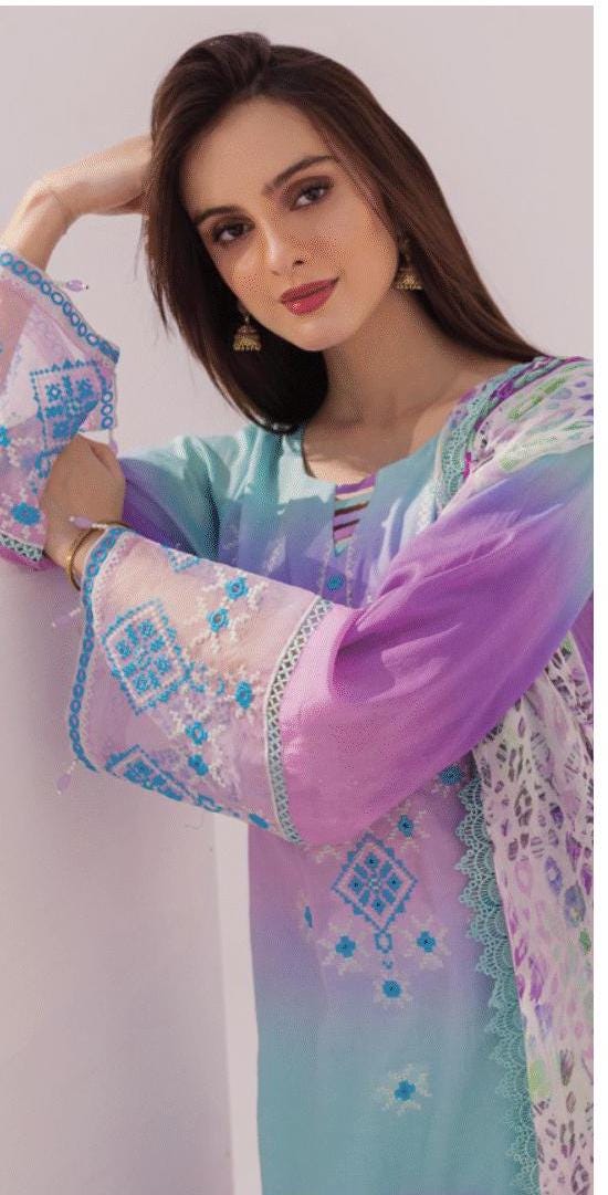 Eid Dress For Womens - Pakistani Embroidered Lawn Ramadan Partywear Festival Suits In Medium & Large Size