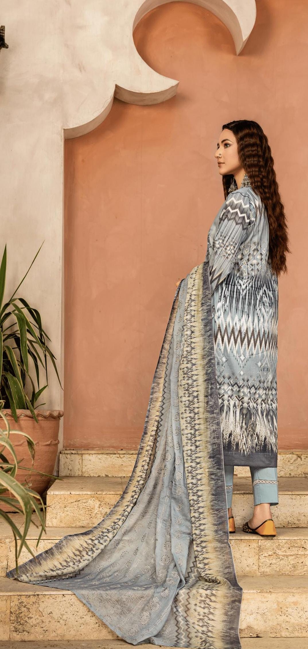 Eid Dress For Womens - Pakistani Embroidered Lawn Ramadan Partywear Festival Suits In Medium & Large Size