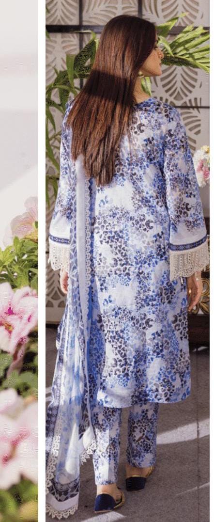 Eid Dress For Womens - Pakistani Embroidered Lawn Ramadan Partywear Festival Suits In Medium & Large Size