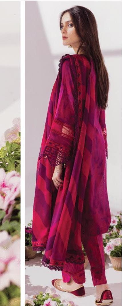 Eid Dress For Womens - Pakistani Embroidered Lawn Ramadan Partywear Festival Suits In Medium & Large Size