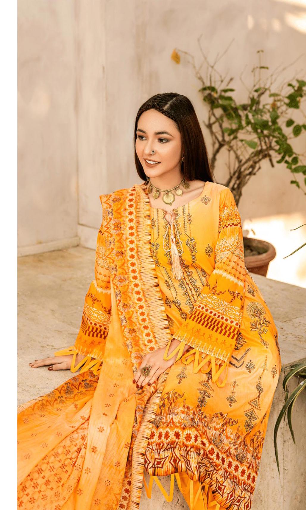 Eid Dress For Womens - Pakistani Embroidered Lawn Ramadan Partywear Festival Suits In Medium & Large Size