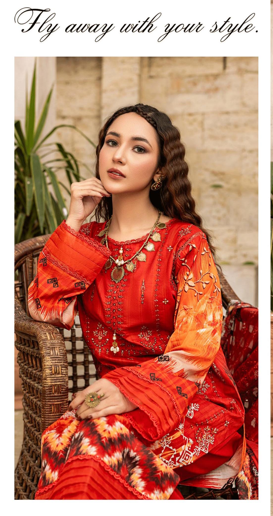 Eid Dress For Womens - Pakistani Embroidered Lawn Ramadan Partywear Festival Suits In Medium & Large Size