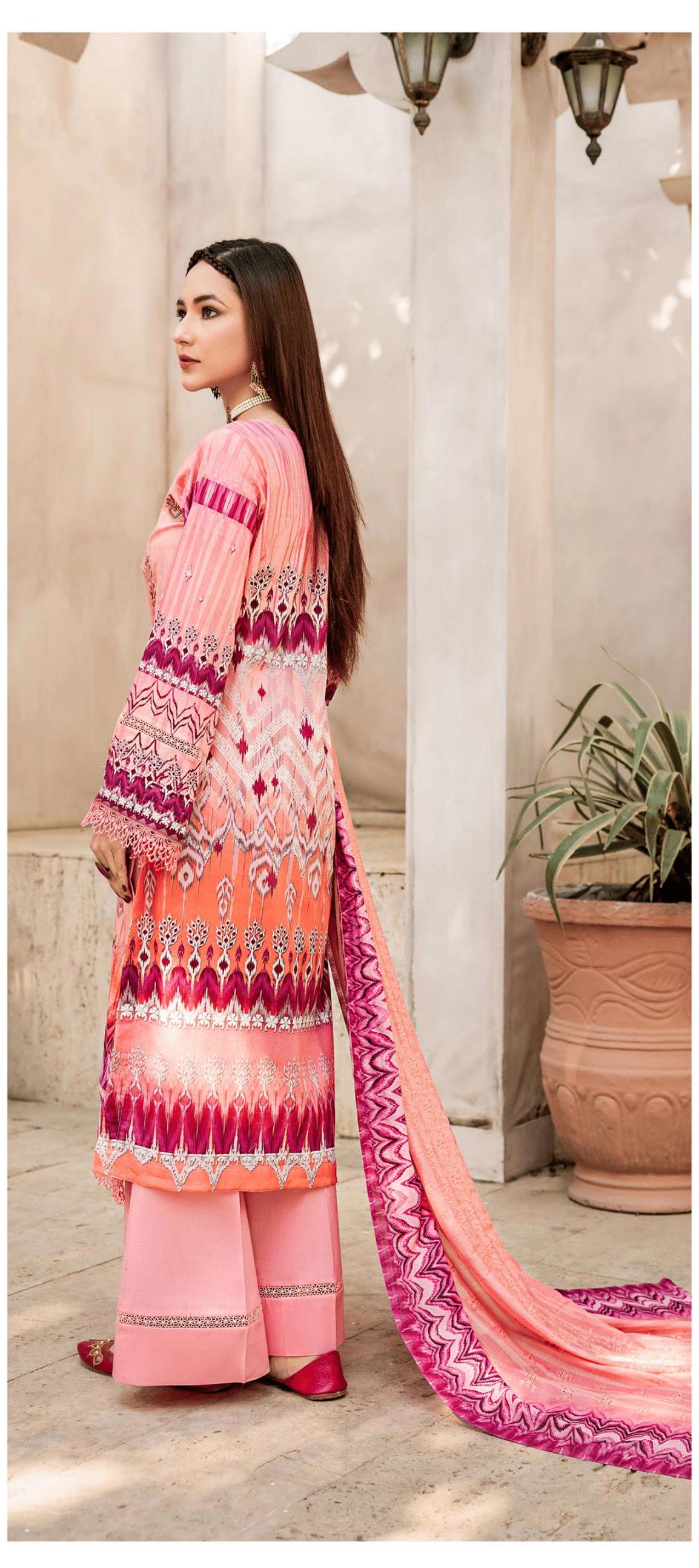 Eid Dress For Womens - Pakistani Embroidered Lawn Ramadan Partywear Festival Suits In Medium & Large Size