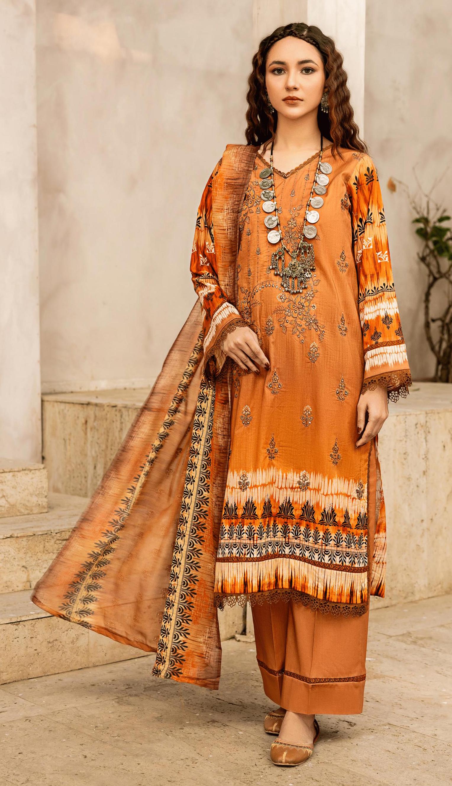 Eid Dress For Womens - Pakistani Embroidered Lawn Ramadan Partywear Festival Suits In Medium & Large Size
