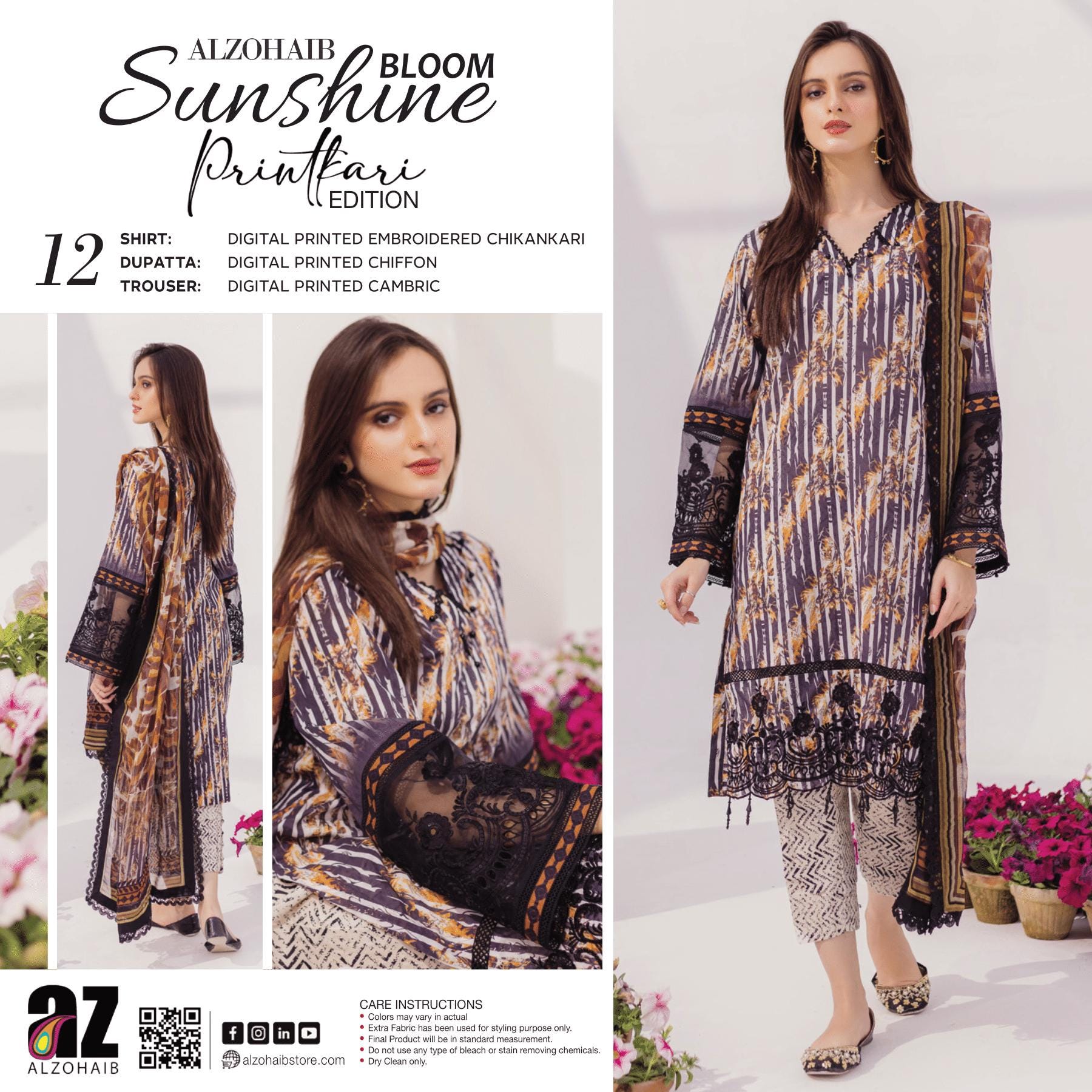 Eid Dress For Womens - Pakistani Embroidered Lawn Ramadan Partywear Festival Suits In Medium & Large Size