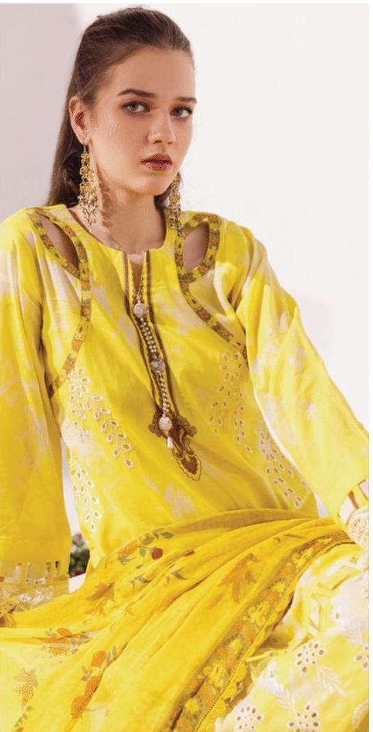 Eid Dress For Womens - Pakistani Embroidered Lawn Ramadan Partywear Festival Suits In Medium & Large Size