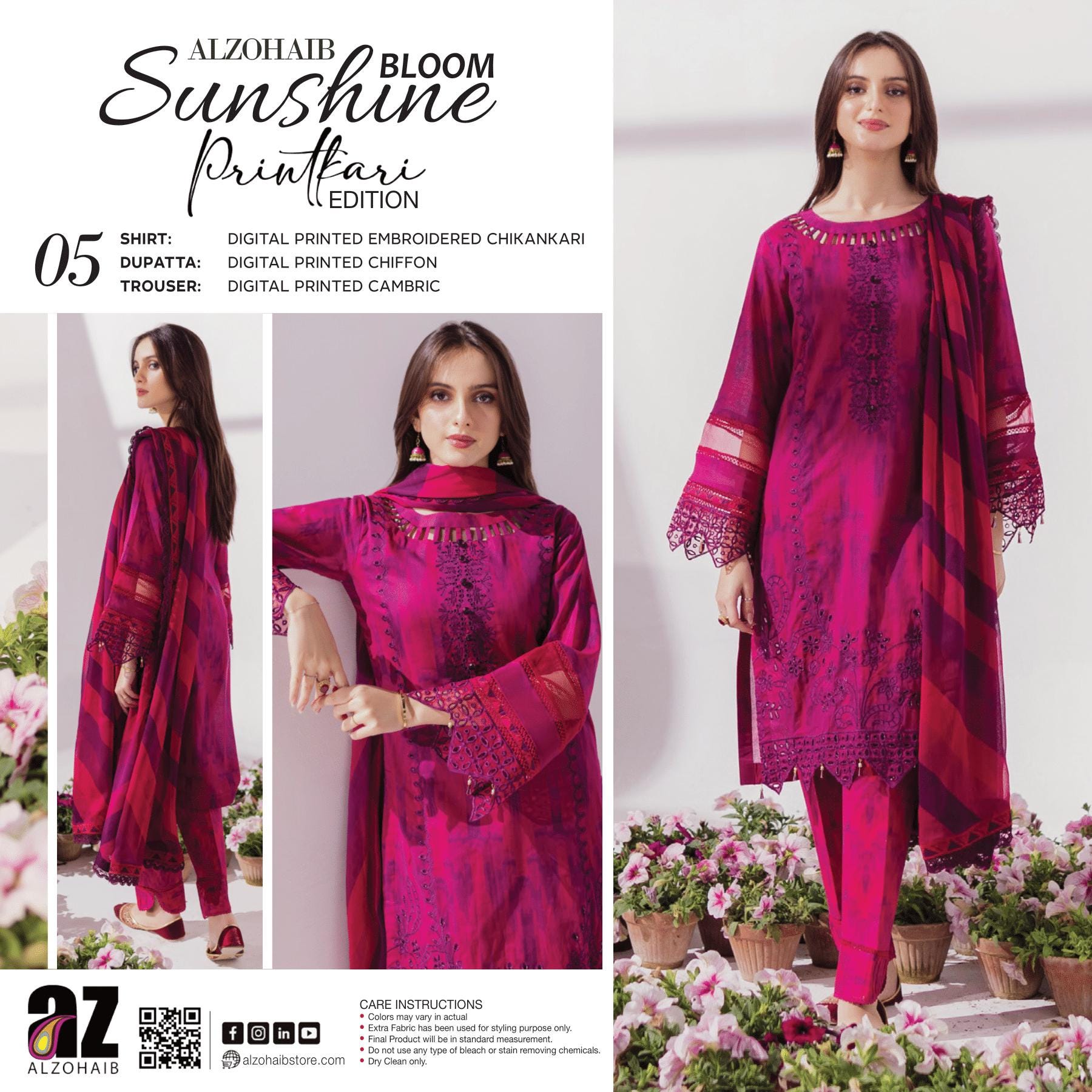Eid Dress For Womens - Pakistani Embroidered Lawn Ramadan Partywear Festival Suits In Medium & Large Size