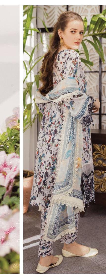 Eid Dress For Womens - Pakistani Embroidered Lawn Ramadan Partywear Festival Suits In Medium & Large Size