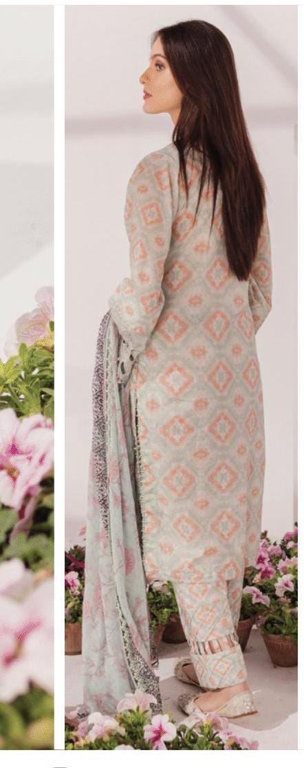 Eid Dress For Womens - Pakistani Embroidered Lawn Ramadan Partywear Festival Suits In Medium & Large Size