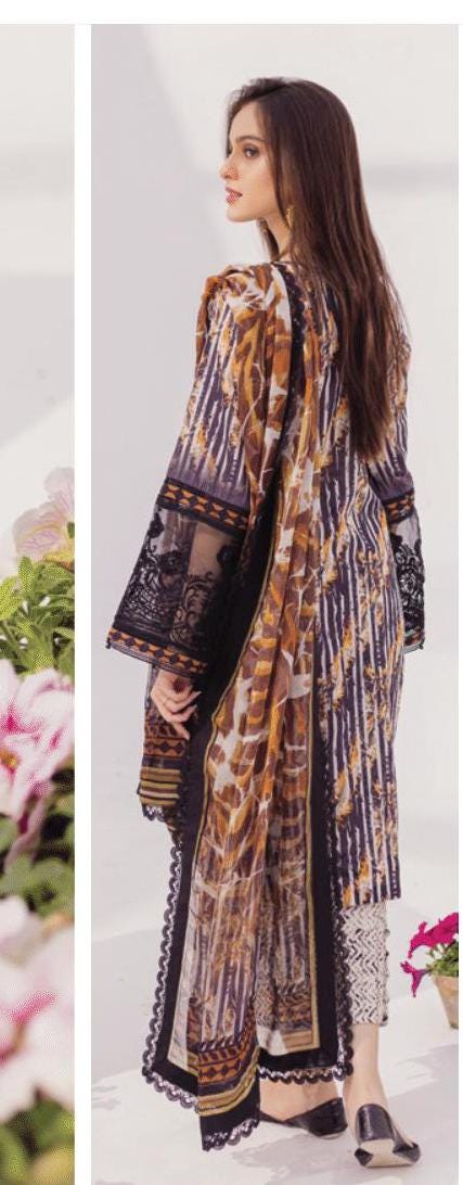 Eid Dress For Womens - Pakistani Embroidered Lawn Ramadan Partywear Festival Suits In Medium & Large Size