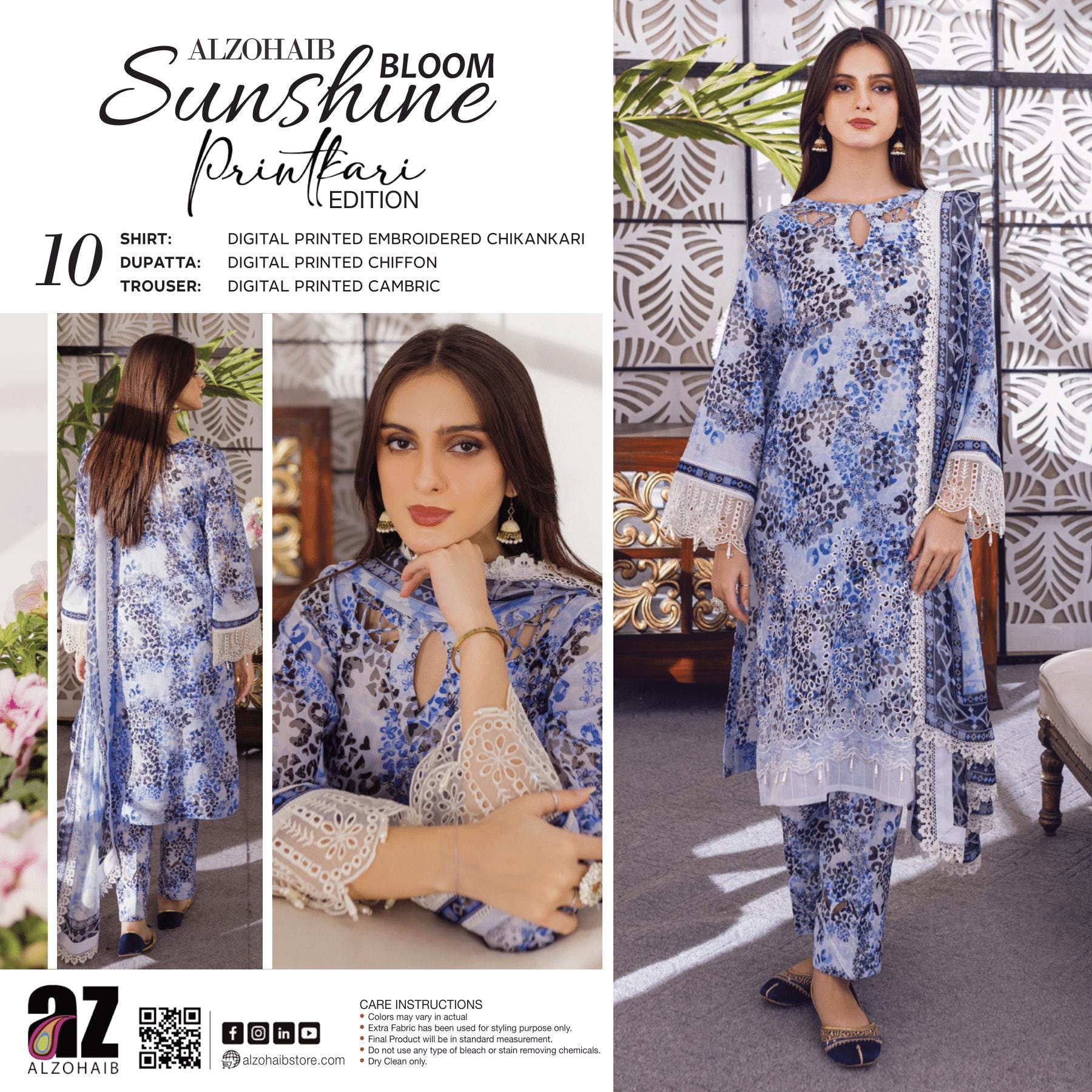 Eid Dress For Womens - Pakistani Embroidered Lawn Ramadan Partywear Festival Suits In Medium & Large Size
