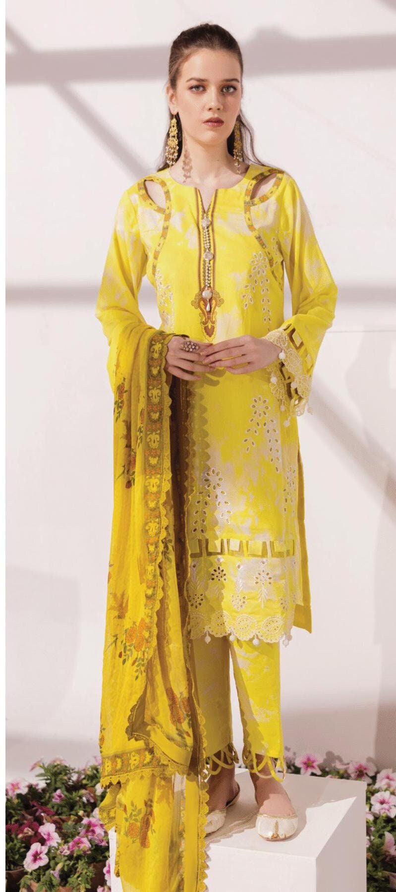 Eid Dress For Womens - Pakistani Embroidered Lawn Ramadan Partywear Festival Suits In Medium & Large Size