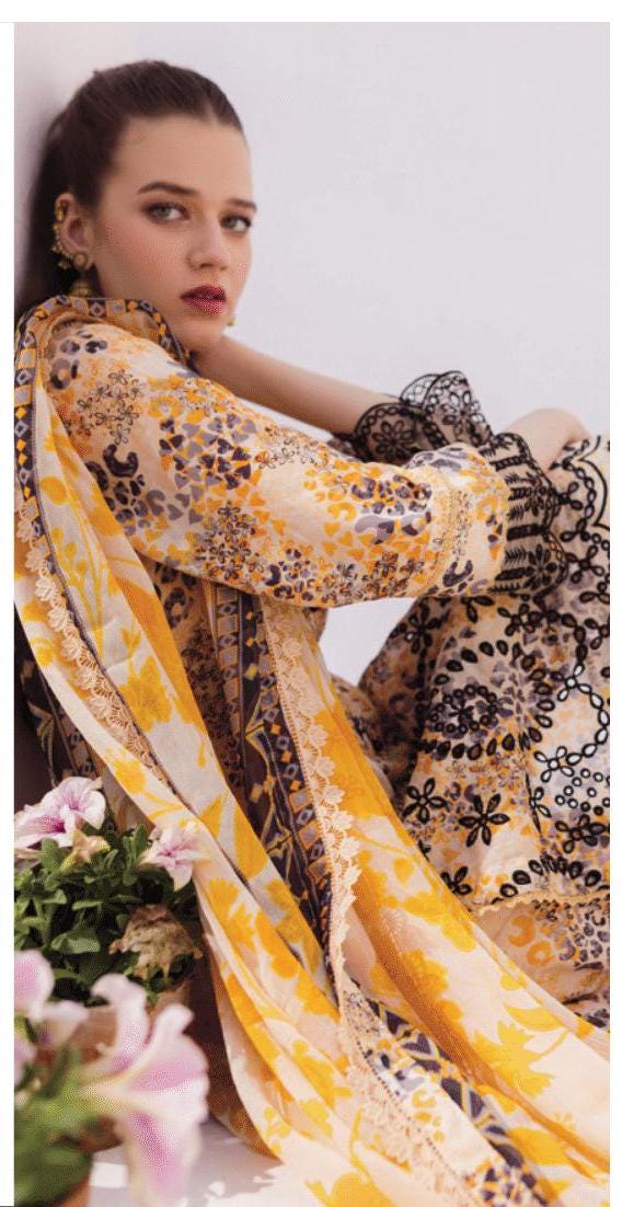Eid Dress For Womens - Pakistani Embroidered Lawn Ramadan Partywear Festival Suits In Medium & Large Size
