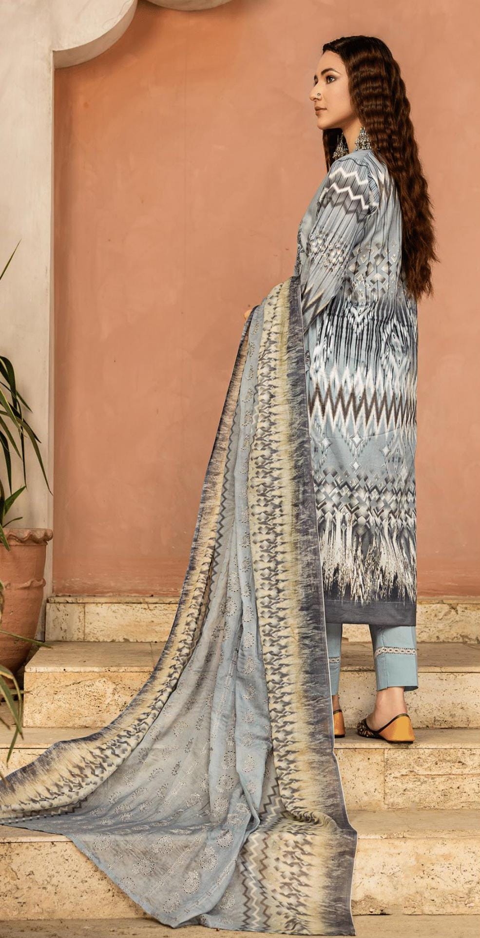 Eid Dress For Womens - Pakistani Embroidered Lawn Ramadan Partywear Festival Suits In Medium & Large Size
