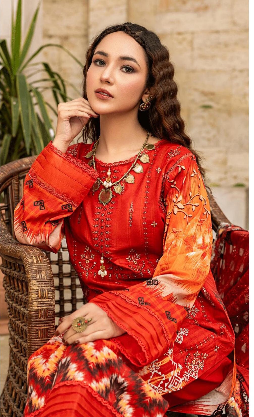 Eid Dress For Womens - Pakistani Embroidered Lawn Ramadan Partywear Festival Suits In Medium & Large Size