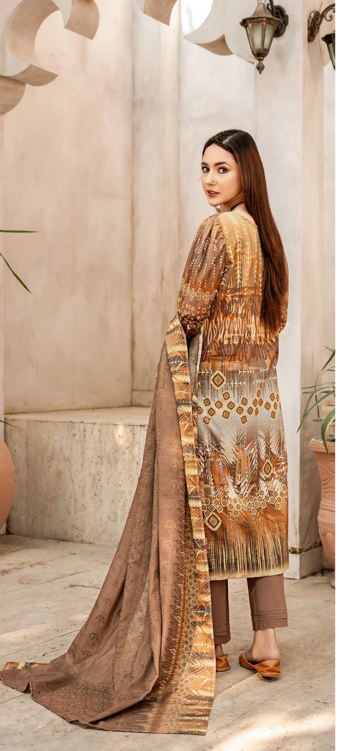 Eid Dress For Womens - Pakistani Embroidered Lawn Ramadan Partywear Festival Suits In Medium & Large Size