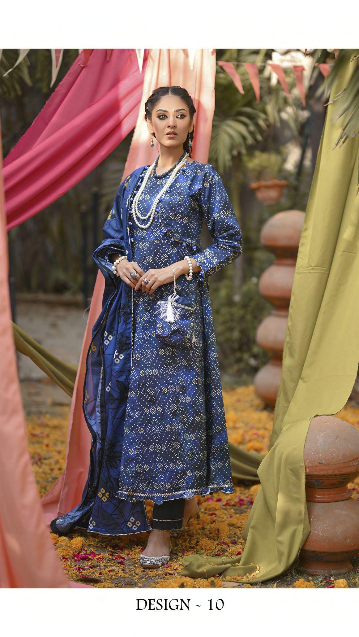 Eid Dress For Womens - Pakistani Embroidered Lawn Ramadan Partywear Festival Suits Printed Chunri Dresses In Small, Medium & Large Size