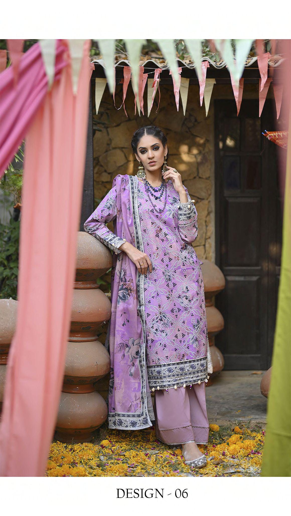 Eid Dress For Womens - Pakistani Embroidered Lawn Ramadan Partywear Festival Suits Printed Chunri Dresses In Small, Medium & Large Size