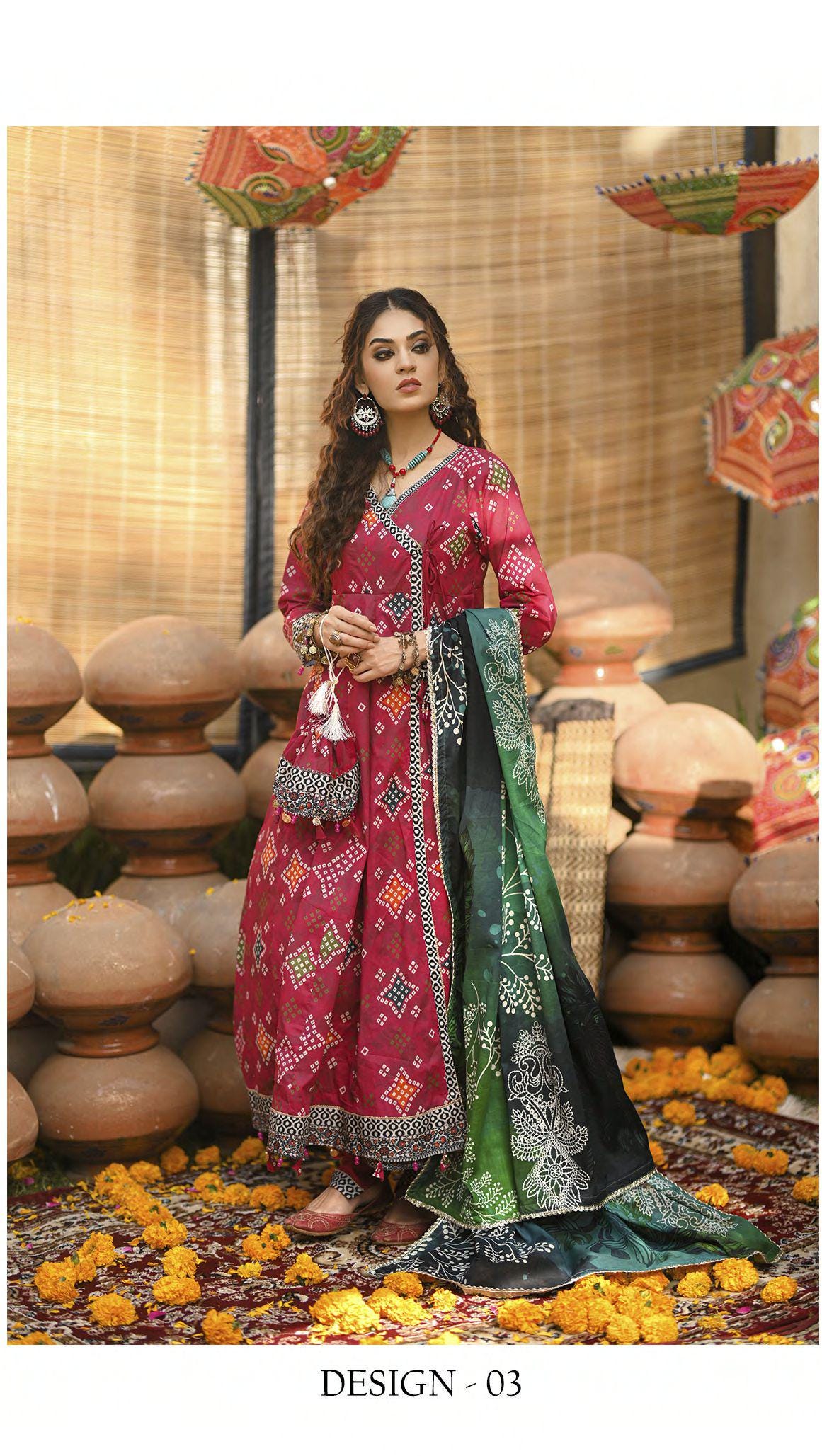 Eid Dress For Womens - Pakistani Embroidered Lawn Ramadan Partywear Festival Suits Printed Chunri Dresses In Small, Medium & Large Size