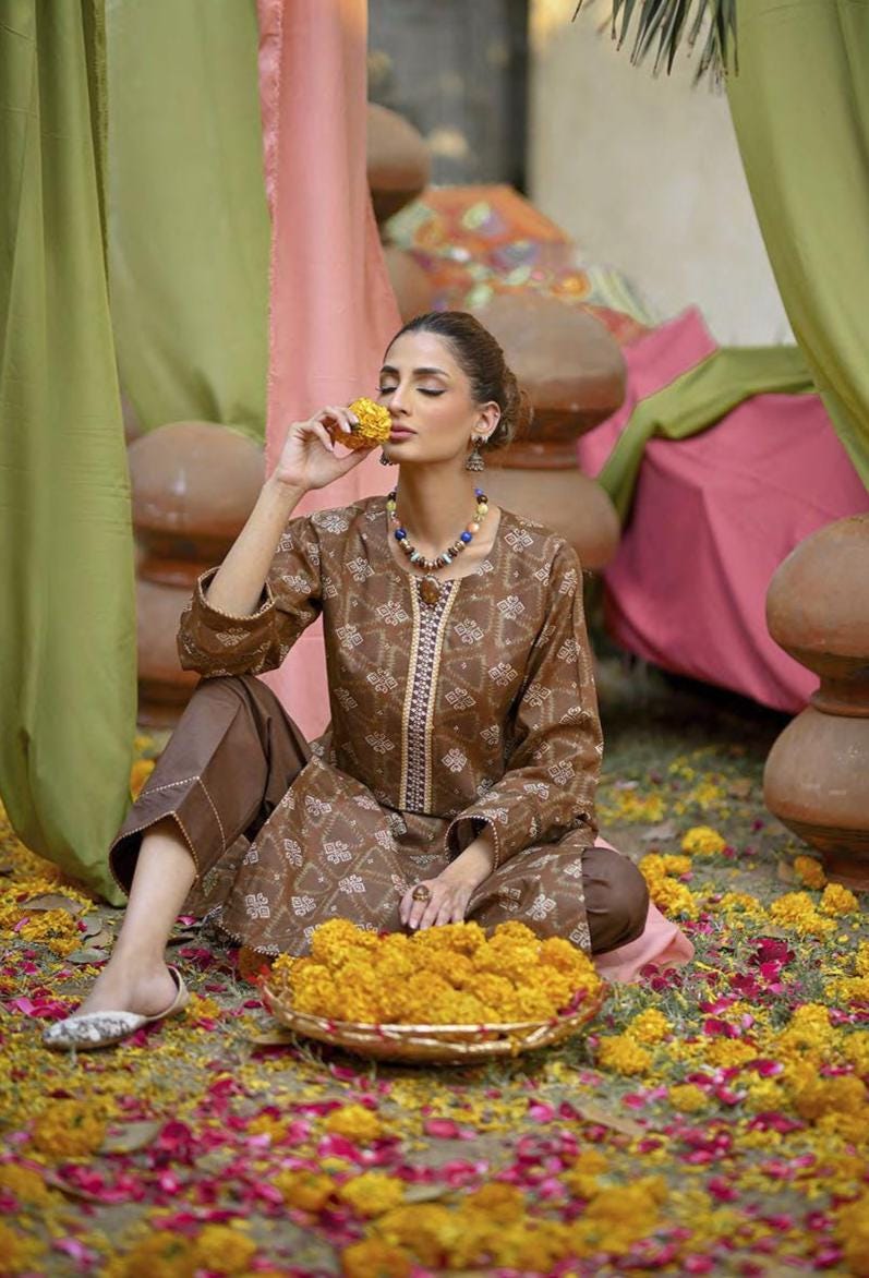 Eid Dress For Womens - Pakistani Embroidered Lawn Ramadan Partywear Festival Suits Printed Chunri Dresses In Small, Medium & Large Size