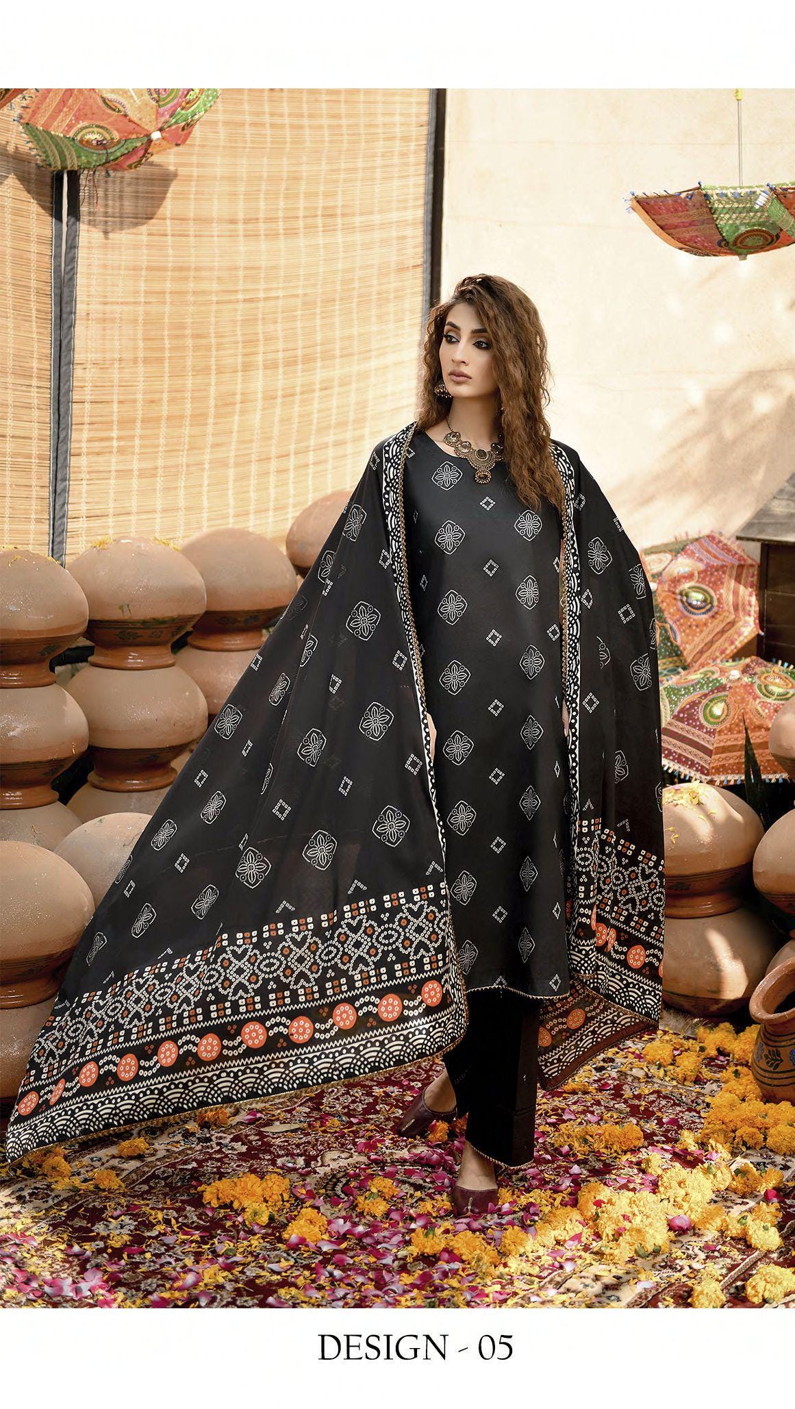 Eid Dress For Womens - Pakistani Embroidered Lawn Ramadan Partywear Festival Suits Printed Chunri Dresses In Small, Medium & Large Size