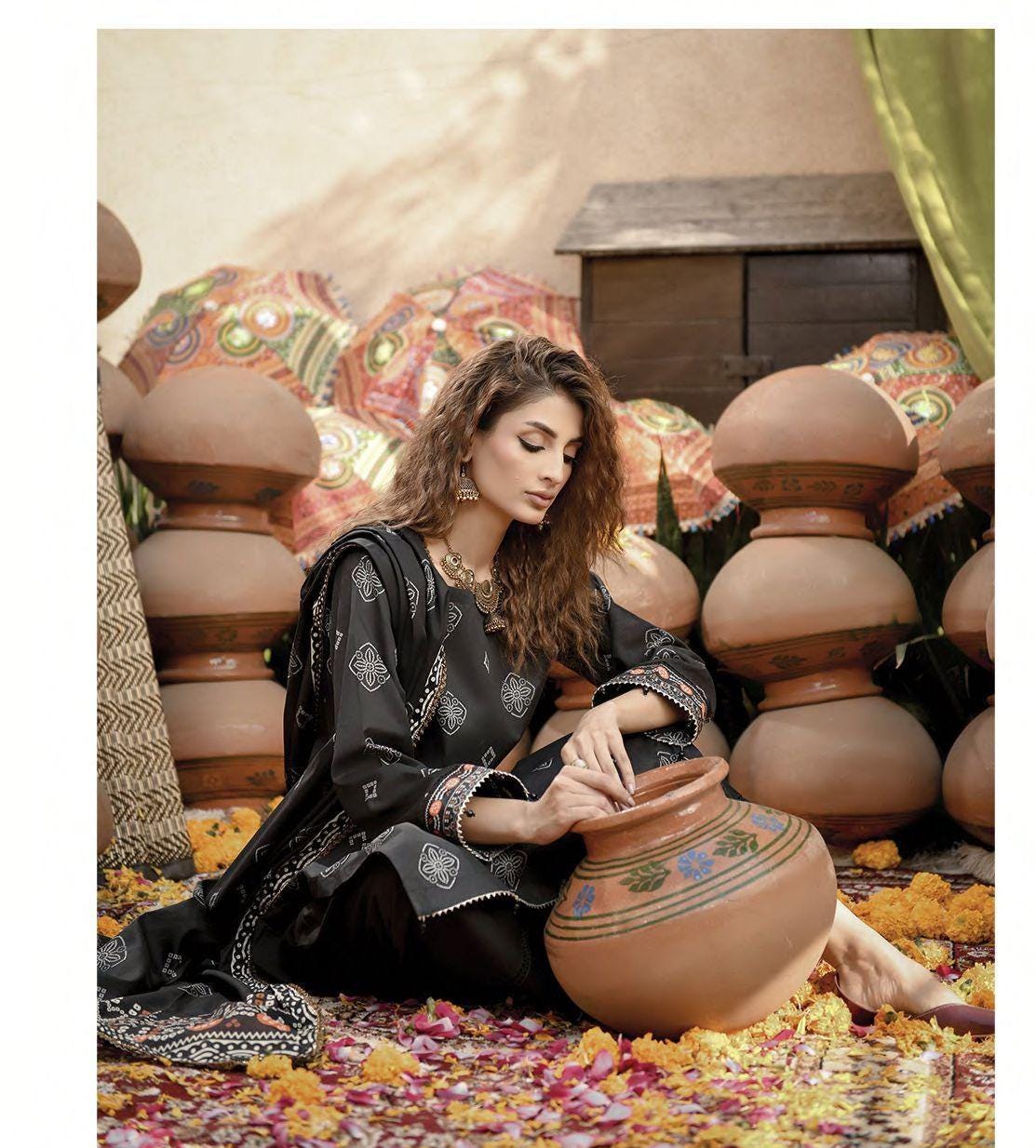 Eid Dress For Womens - Pakistani Embroidered Lawn Ramadan Partywear Festival Suits Printed Chunri Dresses In Small, Medium & Large Size