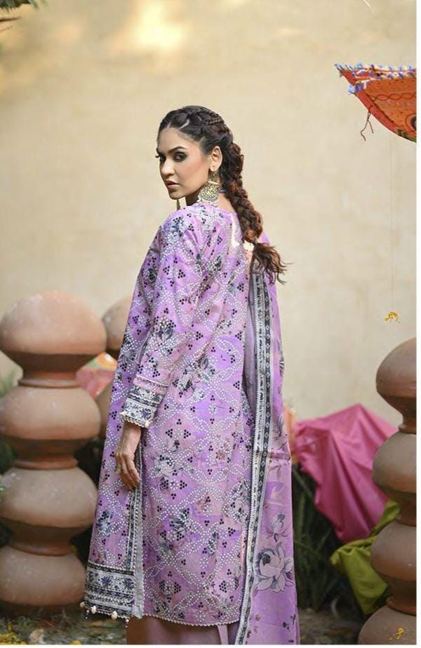 Eid Dress For Womens - Pakistani Embroidered Lawn Ramadan Partywear Festival Suits Printed Chunri Dresses In Small, Medium & Large Size