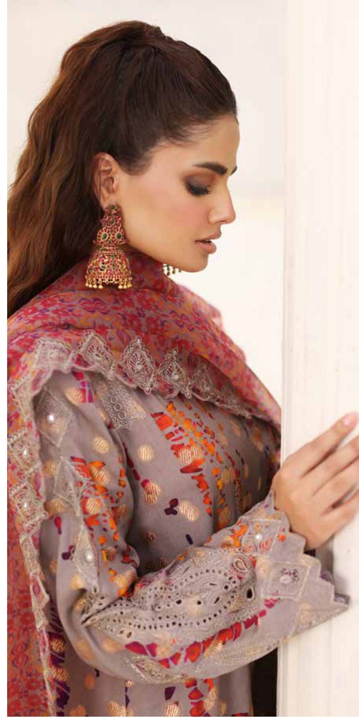 Eid Dress For Womens - Ramadan Partywear Festival Suits Salwar Kameez Suits Staple Jacquard Party Wear Suit In Large Size