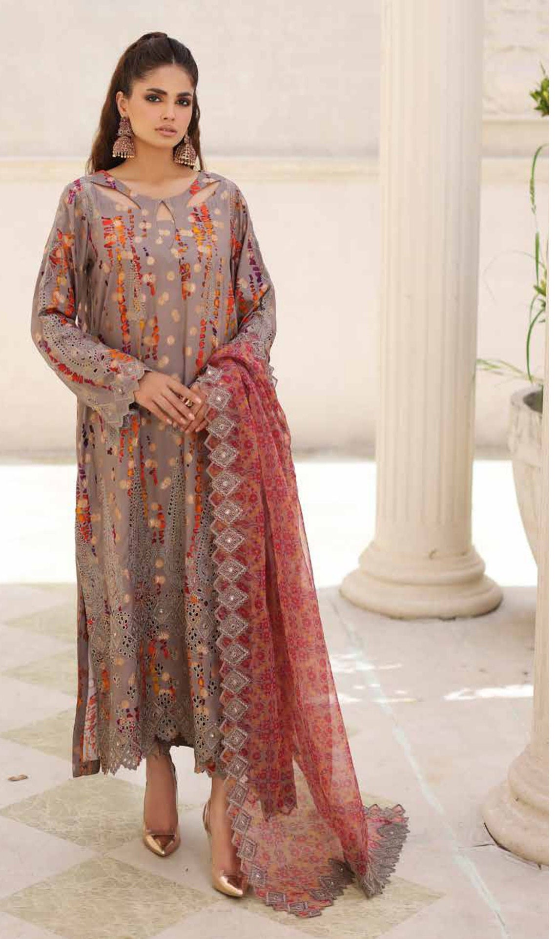 Eid Dress For Womens - Ramadan Partywear Festival Suits Salwar Kameez Suits Staple Jacquard Party Wear Suit In Large Size