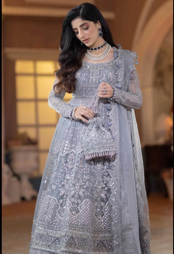 Bridal Maxi Dress for Party Wear – Bridal Readymade Designer Festival Wear Long Maxi Dress - Medium Size