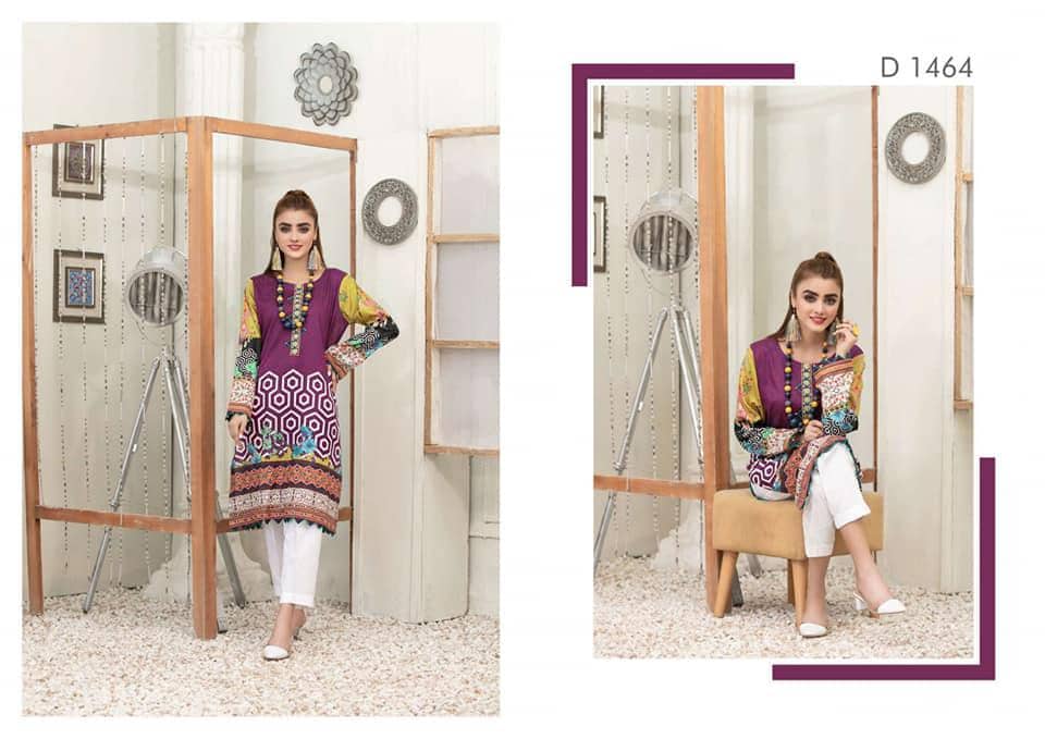Eid Dress For Womens - Pakistani Embroidered Lawn Kurti for Girls Ramadan Partywear Festival Suits Kurti Available In Small & Large Size