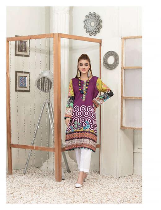 Eid Dress For Womens - Pakistani Embroidered Lawn Kurti for Girls Ramadan Partywear Festival Suits Kurti Available In Small & Large Size