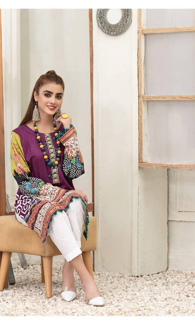 Eid Dress For Womens - Pakistani Embroidered Lawn Kurti for Girls Ramadan Partywear Festival Suits Kurti Available In Small & Large Size
