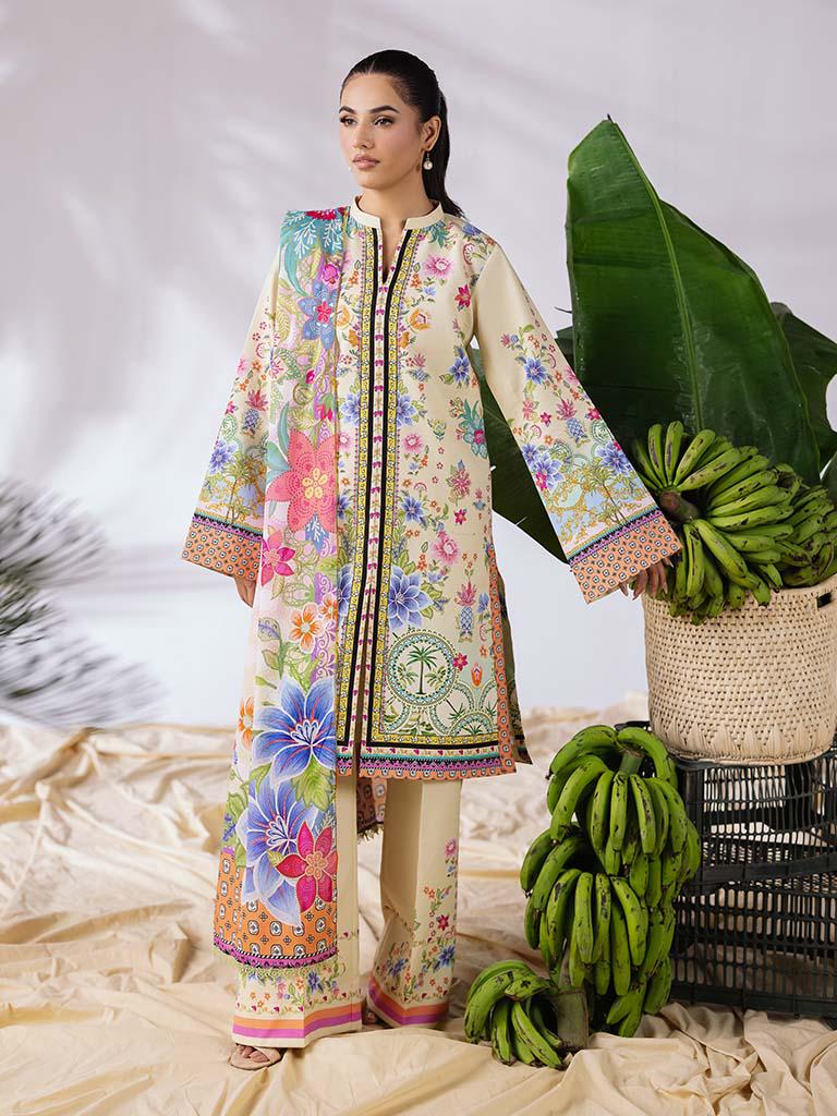Eid Dress For Womens - Pakistani Printed Lawn Ramadan Partywear Festival Suits Co-Ord Eid Suits Readymade Cord Suit in Medium Size