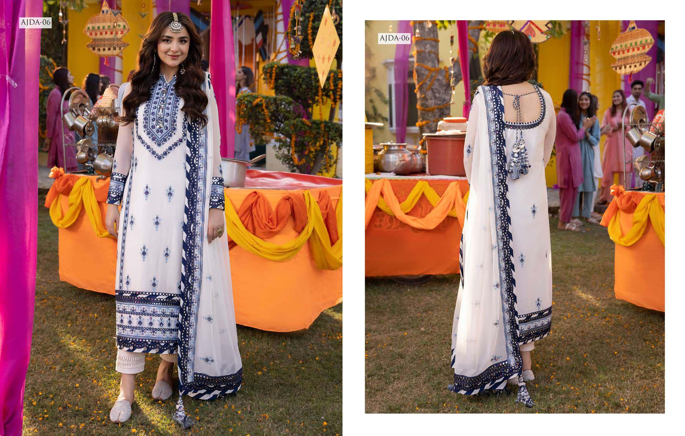 Eid Dress For Womens – Wedding Festival Salwar Kameez Suits Luxury Embroidered Chiffon Pakistani Eid Partywear Suit In Small Size