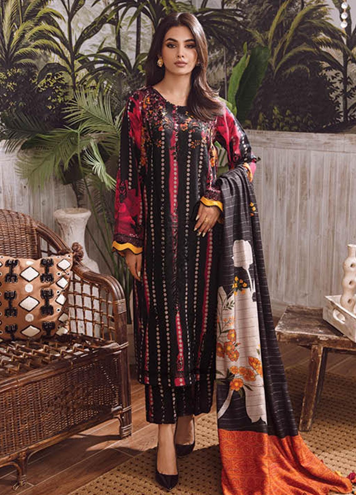 Eid Dress For Womens - Pakistani Embroidered Khaddar Ramadan Partywear Festival Suits Eid Salwar Kameez Suits in Large Size